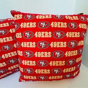 Handmade in Hawaii San Francisco 49ers 14” Throw Pillow w Palaka Cloth Back NWT